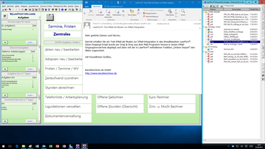 Office 2016 - Kanzleisoftware LawFirm E-Akte (Elektronische Akte) mit Outlook 2016 E-Mail